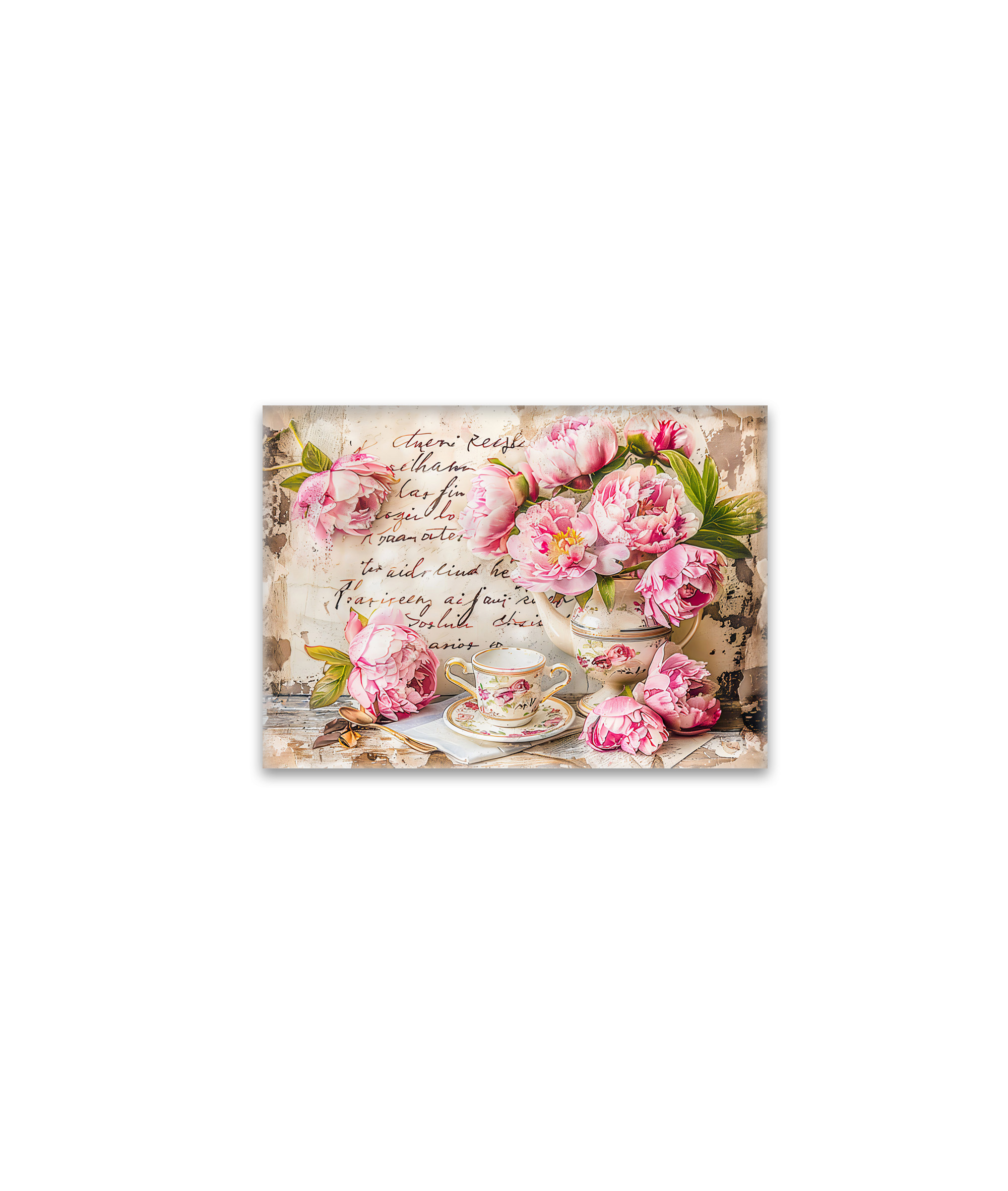 raxxa Glas-Magnet: Peonies with Tea Cup and Vintage Touch