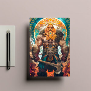 raxxa Postkarte: Vibrant Viking Warrior with Axe Norse Mythology Comic