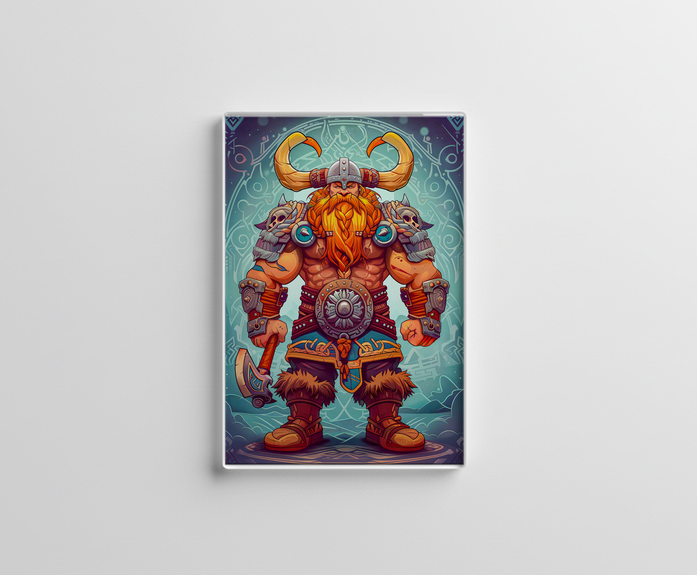raxxa Glas-Magnet: Viking Illustration Of Haunted Longship Sailing Through Misty Fjord