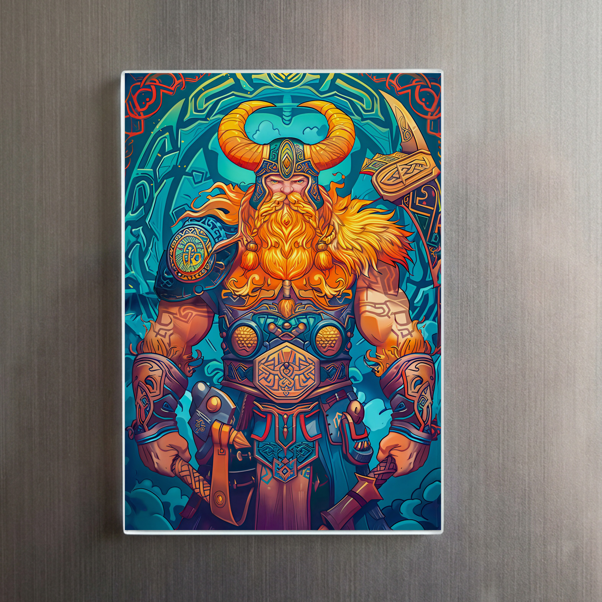 raxxa Glas-Magnet: Viking Illustration Of Odin’s Judgment Over Fallen Battlefield Warriors – Bild 2