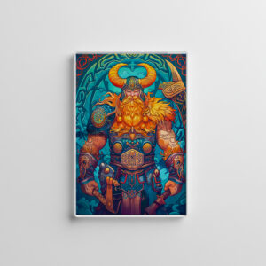 raxxa Glas-Magnet: Viking Illustration Of Odin’s Judgment Over Fallen Battlefield Warriors