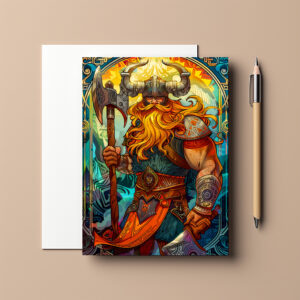 raxxa Postkarte: Viking Illustration Of Glowing Runes Found In Forgotten Mountain Cave