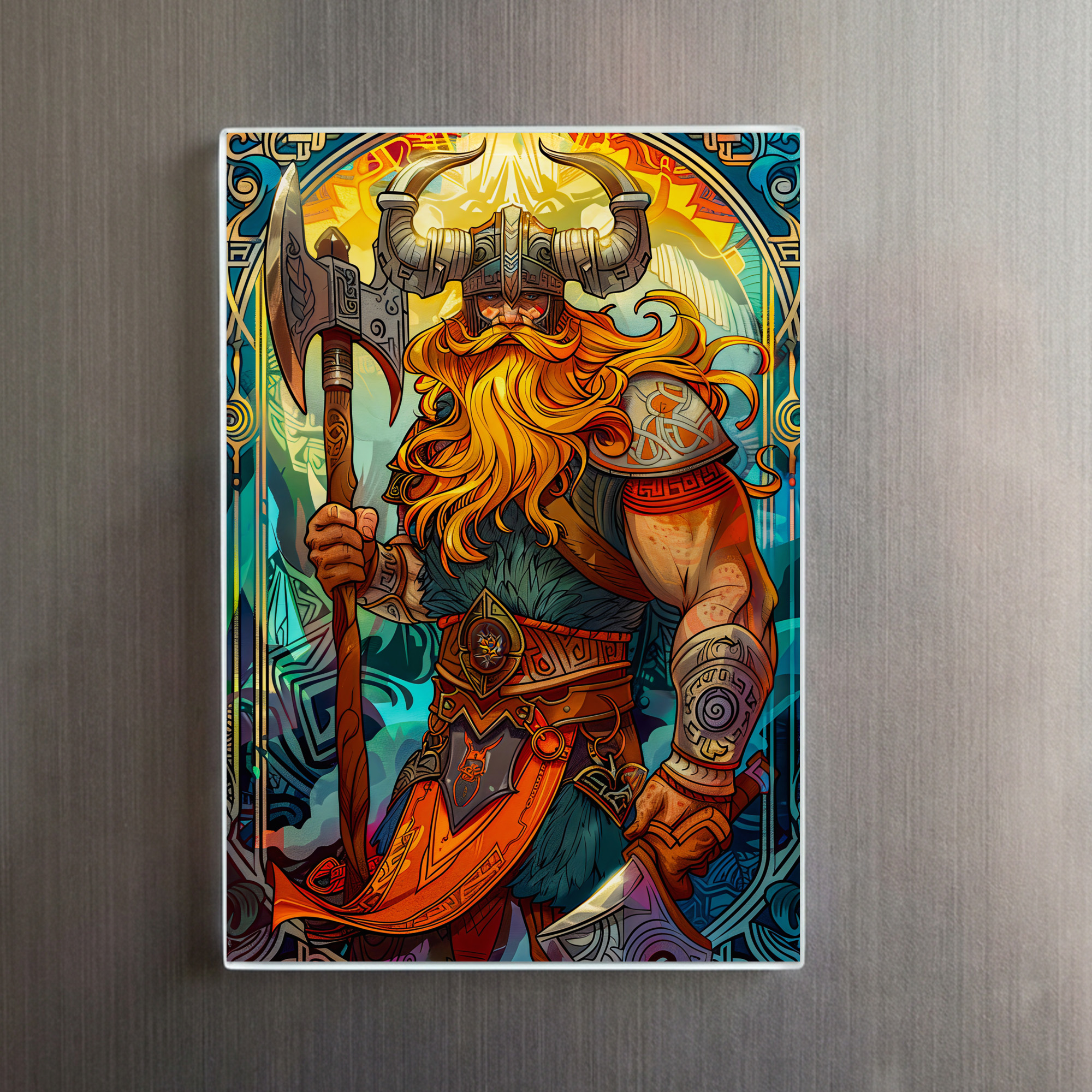 raxxa Glas-Magnet: Viking Illustration Of Glowing Runes Found In Forgotten Mountain Cave – Bild 2