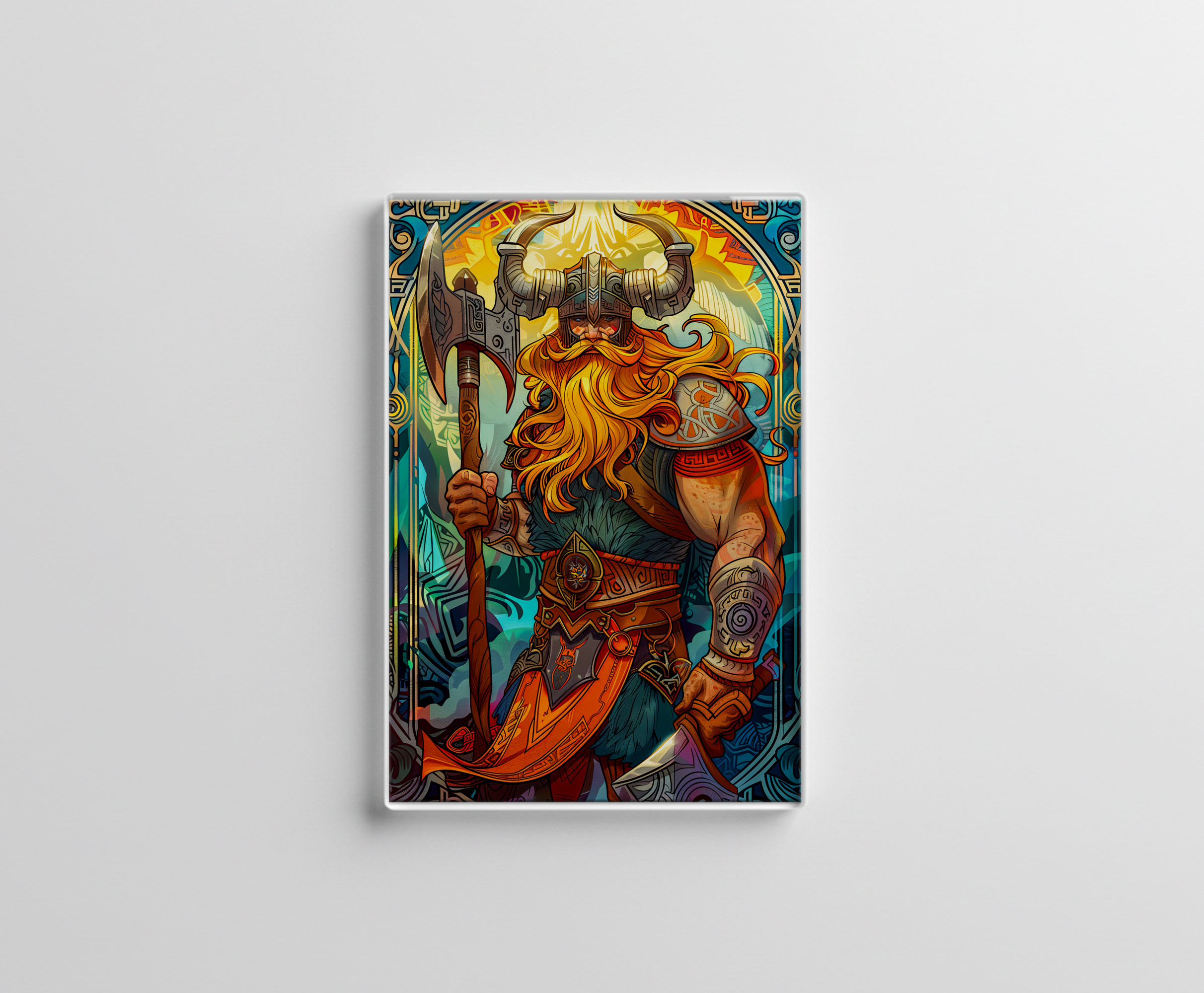 raxxa Glas-Magnet: Viking Illustration Of Glowing Runes Found In Forgotten Mountain Cave