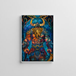 raxxa Glas-Magnet: Viking Illustration Of Frostborn King Rising From Icebound Throne