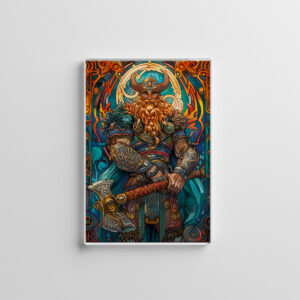 raxxa Glas-Magnet: Viking Illustration Of Nine Worlds Saga Through Cosmic Yggdrasil Realms