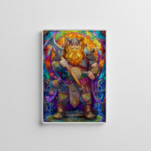 raxxa Glas-Magnet: Viking Illustration Of Iron Howl Werewolf Pack Under Blood Moon Sky