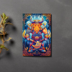 raxxa Postkarte: Viking Illustration Of Fallen Hammer Reforged In Fiery Blacksmith Forge
