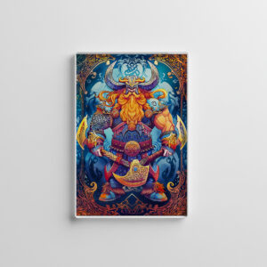 raxxa Glas-Magnet: Viking Illustration Of Fallen Hammer Reforged In Fiery Blacksmith Forge