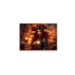 raxxa Glas-Magnet: NeuFemale Pirate Before Burning Ship Fantasy Painting