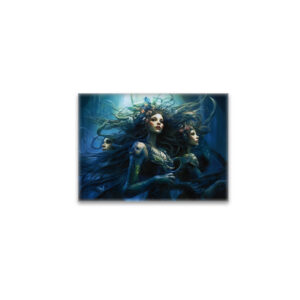 raxxa Glas-Magnet: Three Sea Nymphs in Mirror Fantasy Painting