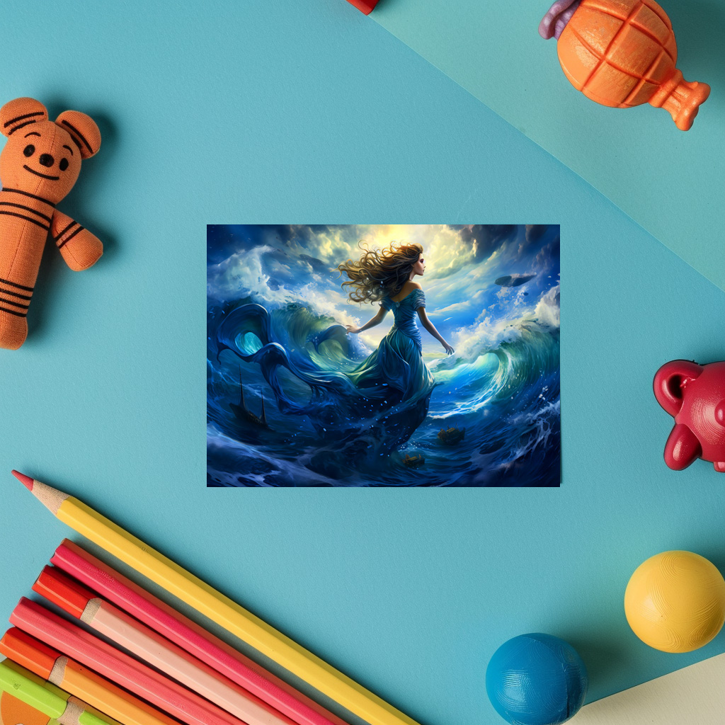 raxxa Postkarte: Siren Emerging from Glowing Sea Fantasy Painting