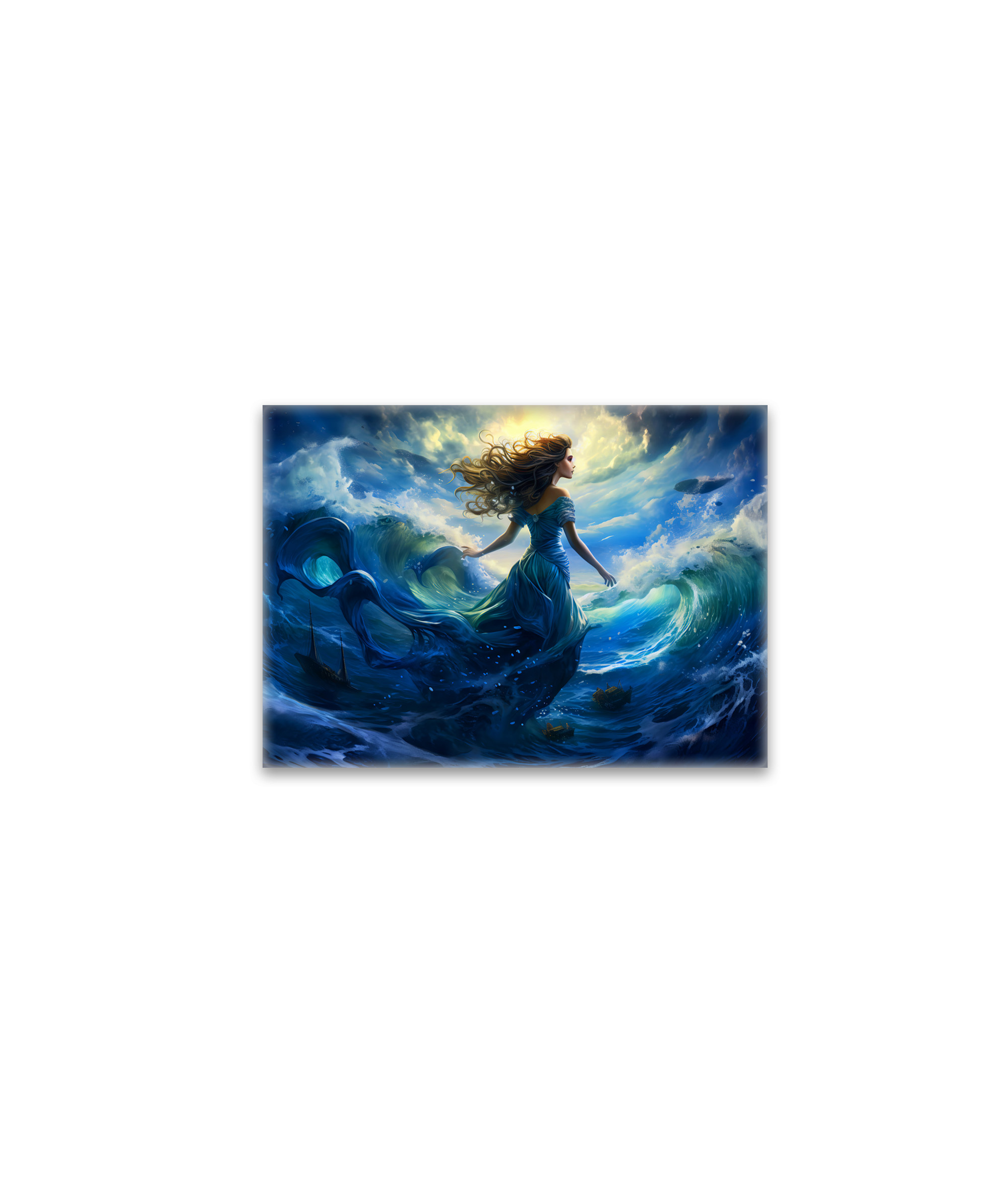raxxa Glas-Magnet: Siren Emerging from Glowing Sea Fantasy Painting