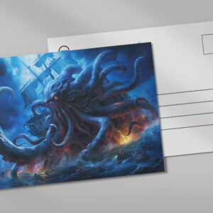 raxxa Postkarte: Fantasy Painting Kraken Attacking Ship at Sea