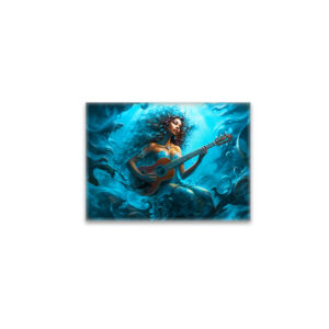raxxa Glas-Magnet: Mermaid Playing Guitar Underwater Fantasy Painting