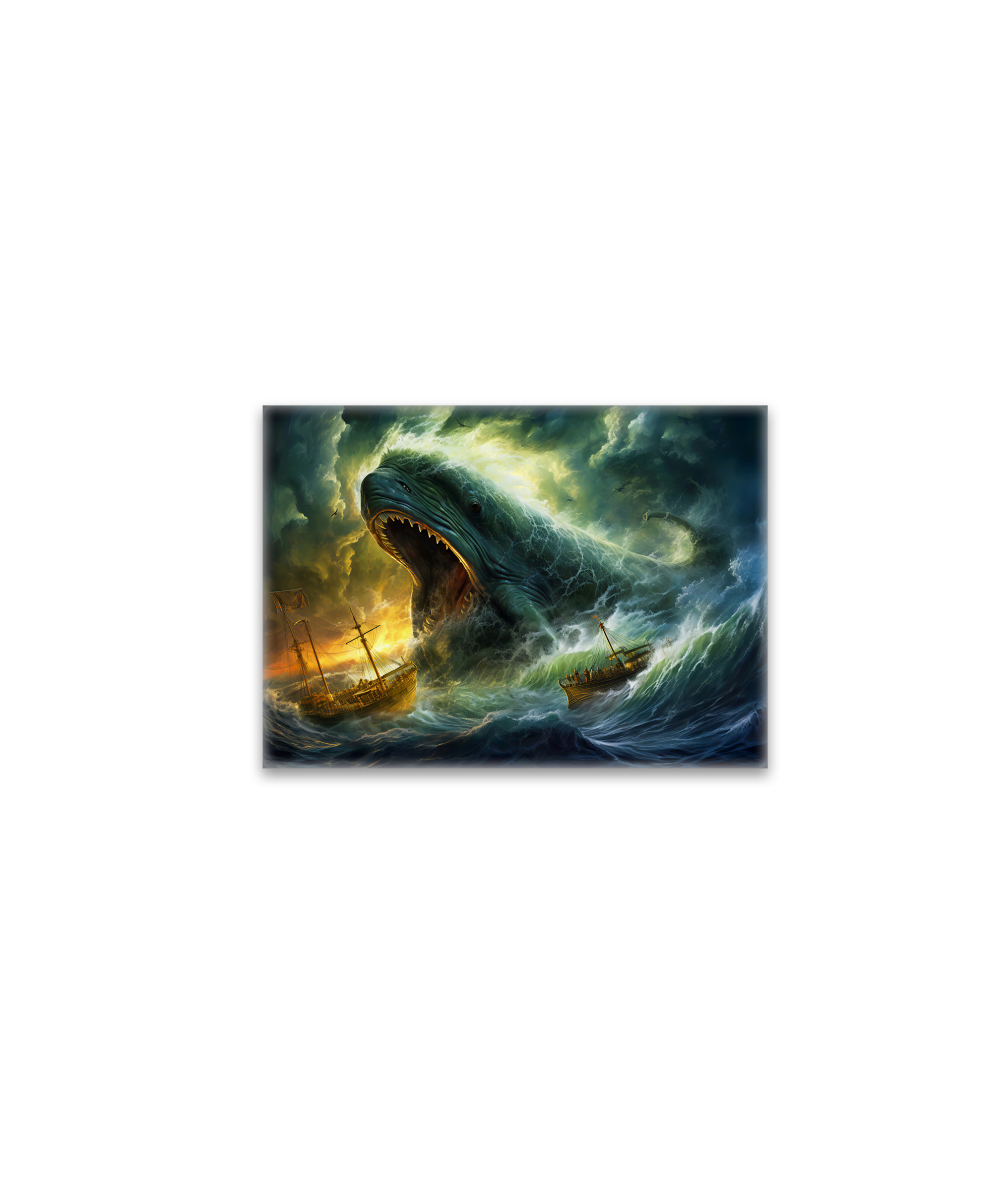 raxxa Glas-Magnet: Sea Monster Emerging from Waves Fantasy Painting