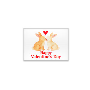 raxxa Glas-Magnet: Two Rabbits with Heart – Valentine’s Day Illustration