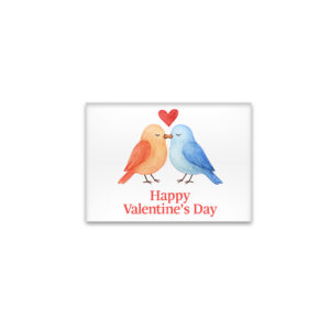 raxxa Glas-Magnet: Watercolor Lovebirds with Heart Valentine’s Day Illustration