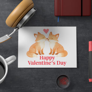 raxxa Postkarte: Two Foxes with Heart – Valentine’s Day Illustration