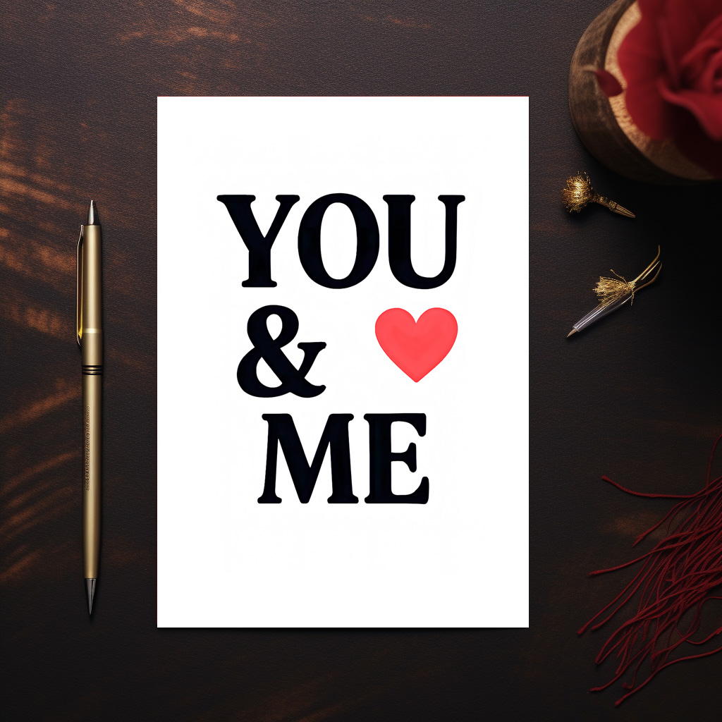 raxxa Postkarte: YOU ME with Heart Minimal Valentine’s Day Typography