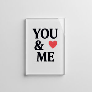 raxxa Glas-Magnet: YOU ME with Heart Minimal Valentine’s Day Typography