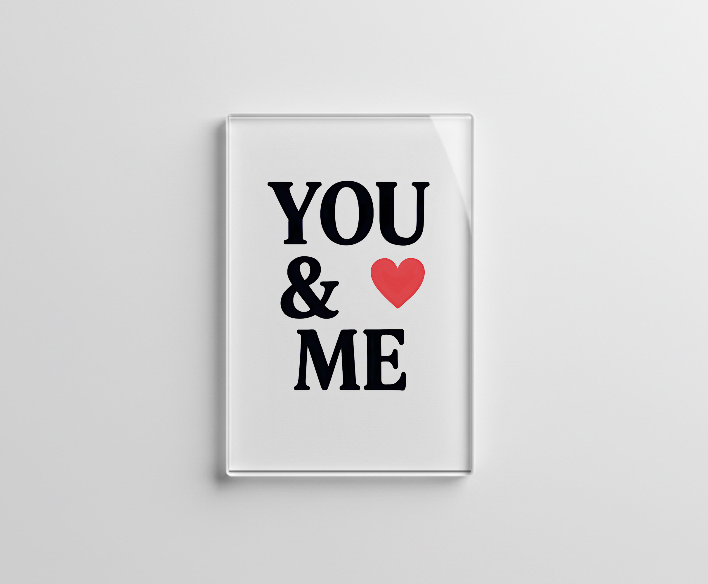 raxxa Glas-Magnet: YOU ME with Heart Minimal Valentine’s Day Typography