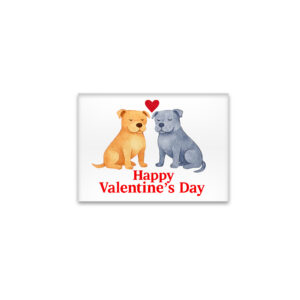raxxa Glas-Magnet: Two Dogs with Heart Watercolor Valentine’s Day Illustration