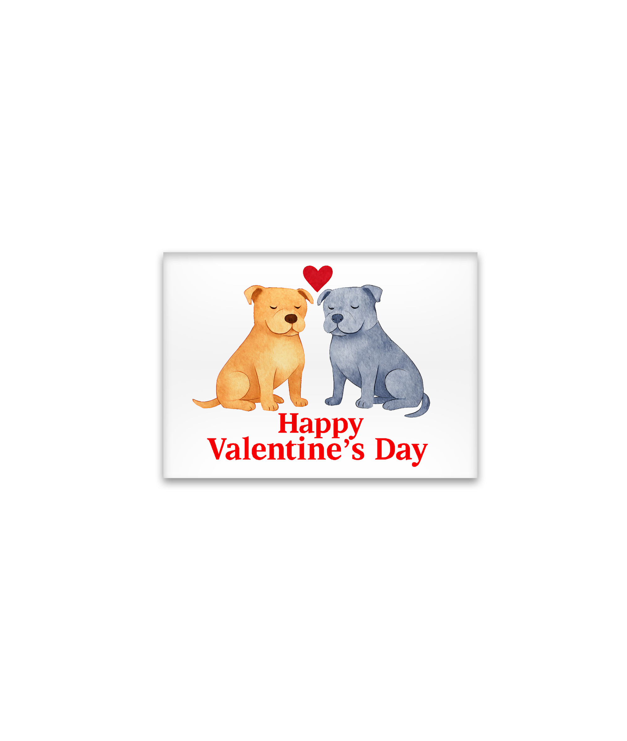 raxxa Glas-Magnet: Two Dogs with Heart Watercolor Valentine’s Day Illustration