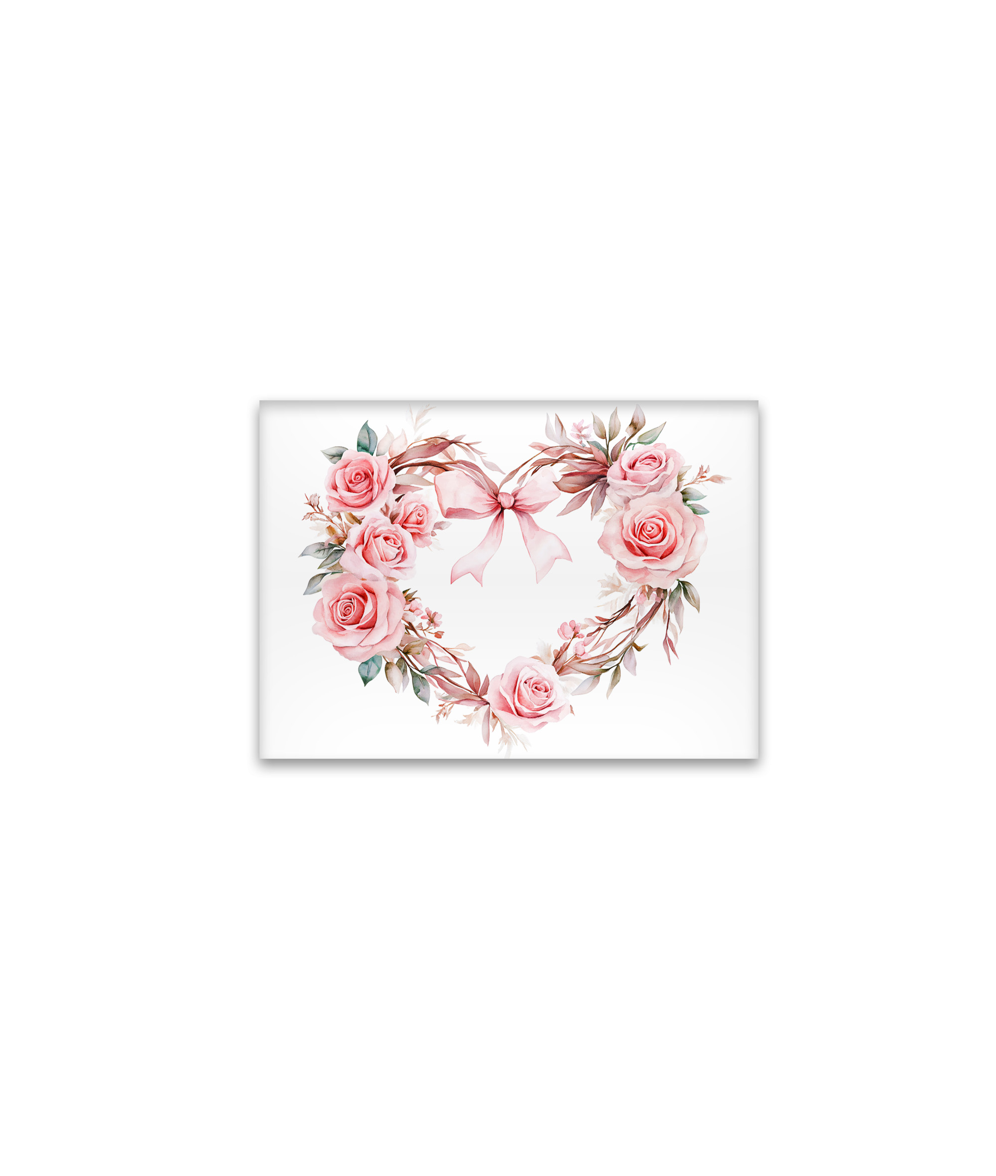 raxxa Glas-Magnet: Heart-Shaped Rose Wreath Romantic Valentine’s Day Illustration