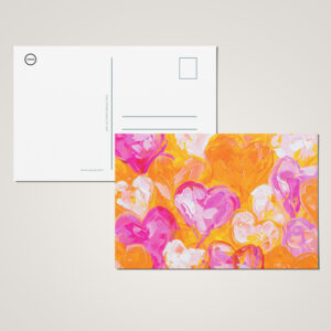 raxxa Postkarte: Painted Hearts Vibrant Abstract Valentine’s Day Background