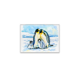 raxxa Glas-Magnet: Emperor Penguins with Chicks on Ice