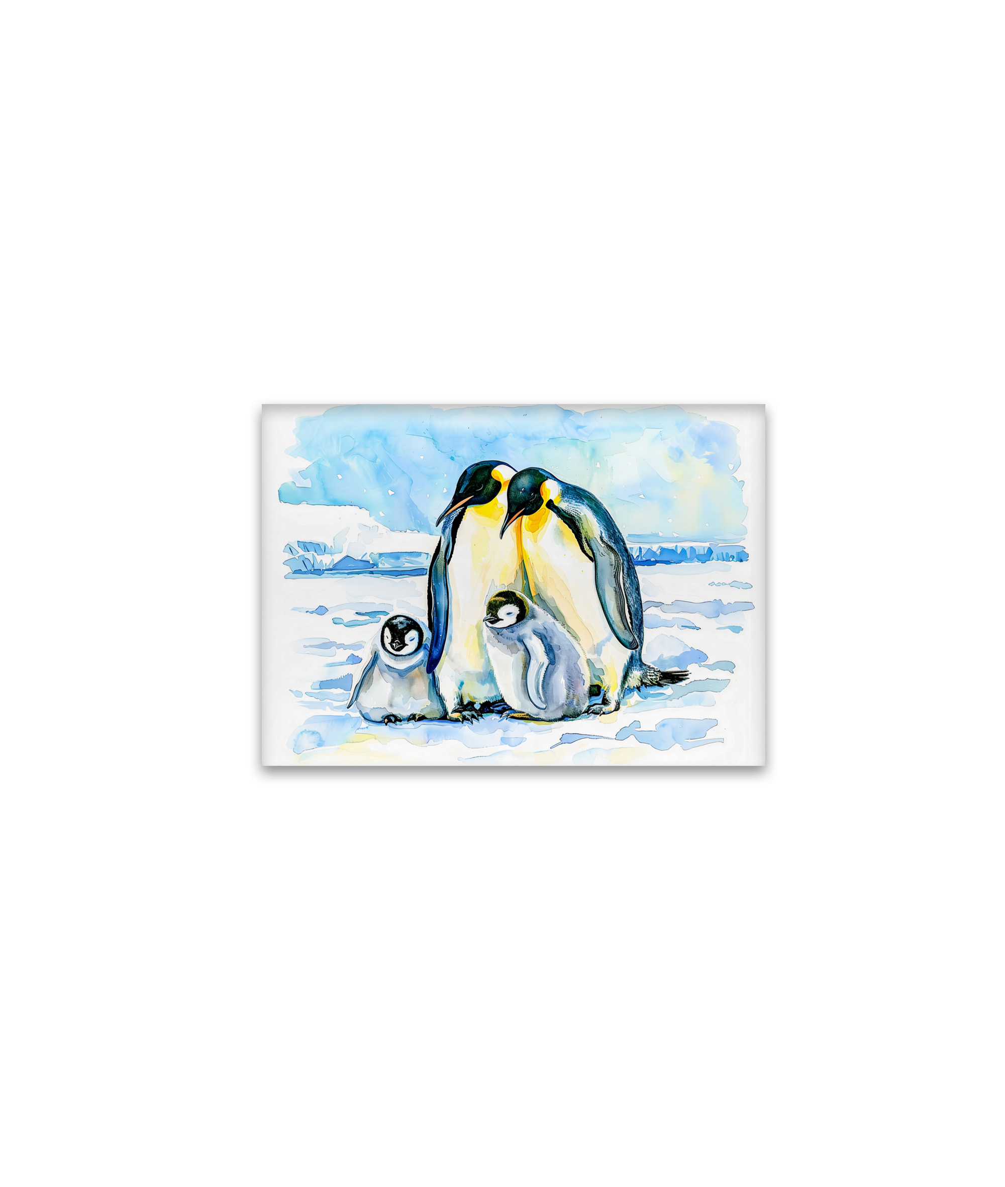raxxa Glas-Magnet: Emperor Penguins with Chicks on Ice