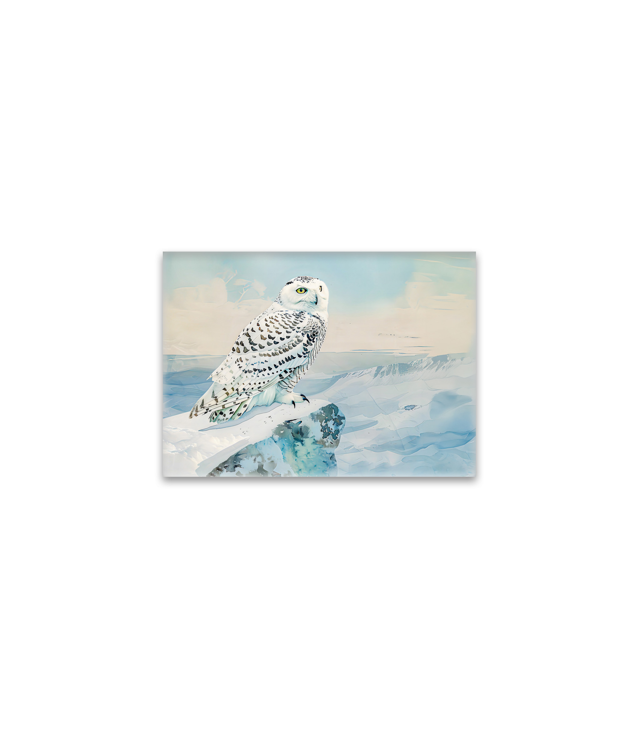 raxxa Glas-Magnet: Snowy Owl in Frozen Landscape