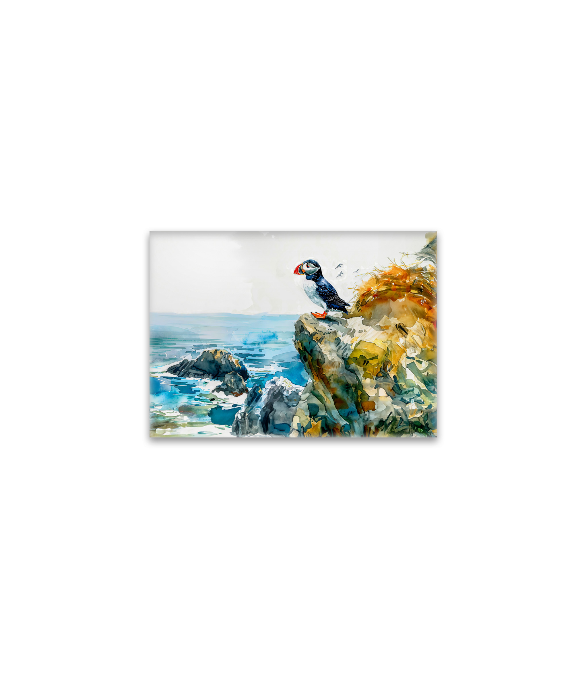 raxxa Glas-Magnet: Puffin on Coastal Cliff
