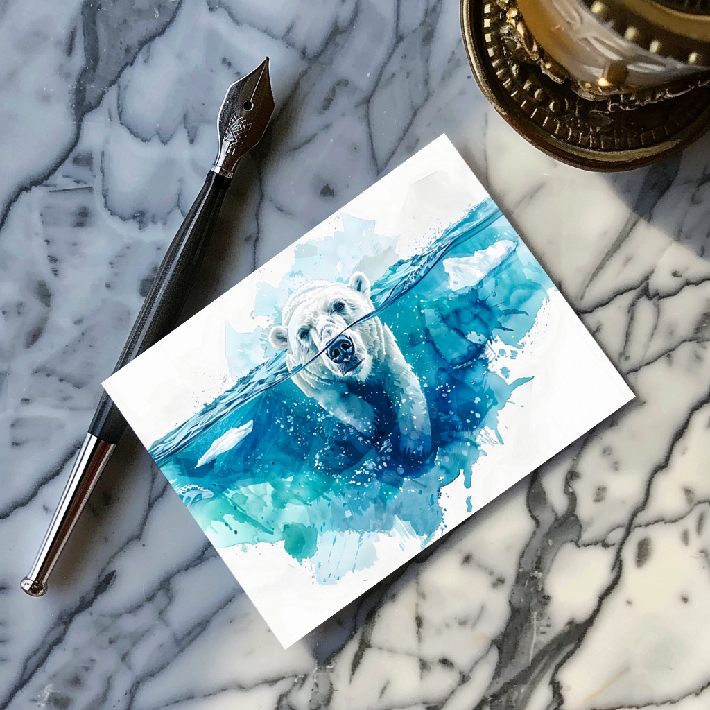 raxxa Postkarte: Polar Bear in Arctic Waters