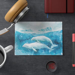raxxa Postkarte: Beluga Whales in Icy Underwater Scene