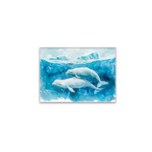 raxxa Glas-Magnet: Beluga Whales in Icy Underwater Scene