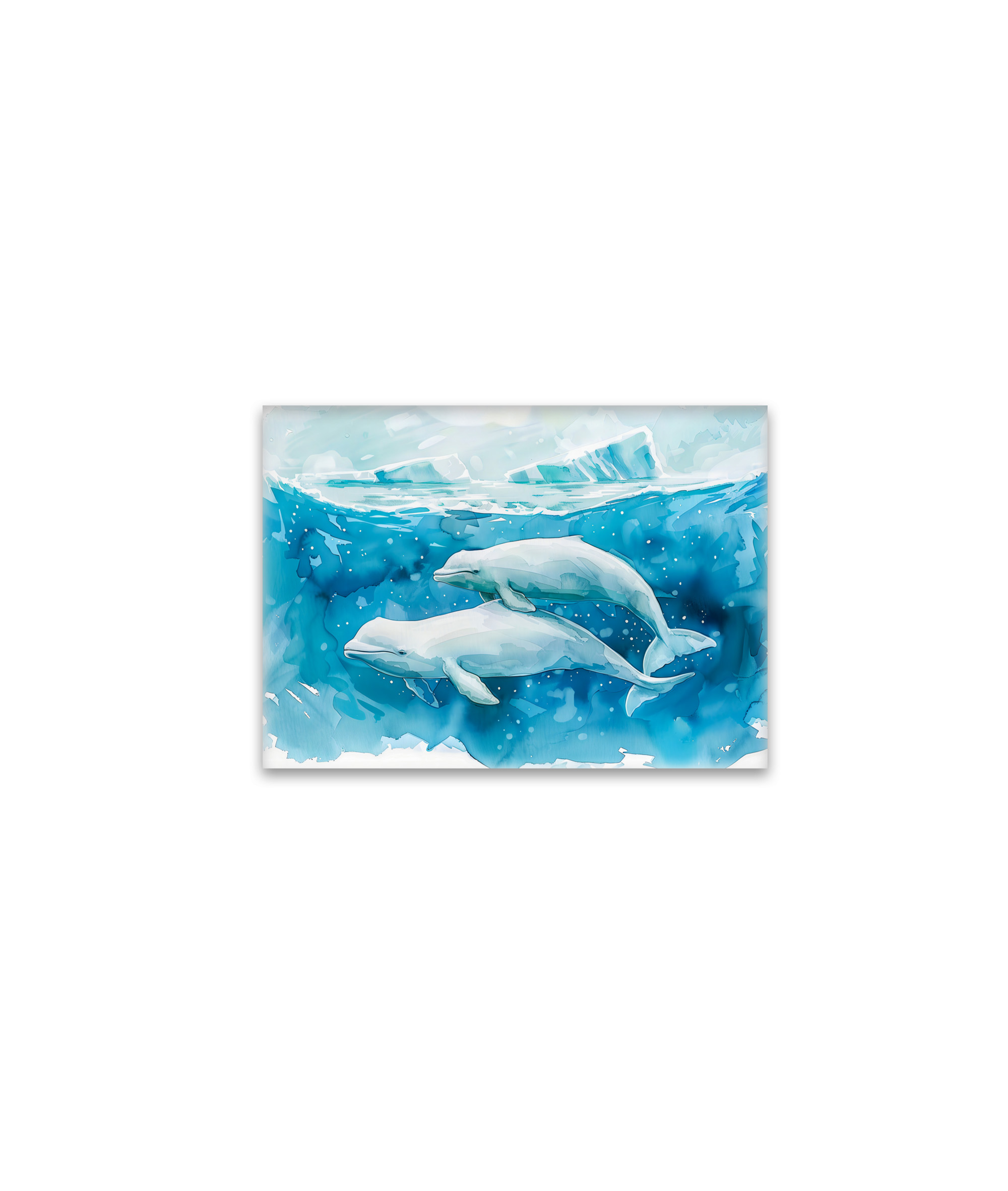 raxxa Glas-Magnet: Beluga Whales in Icy Underwater Scene