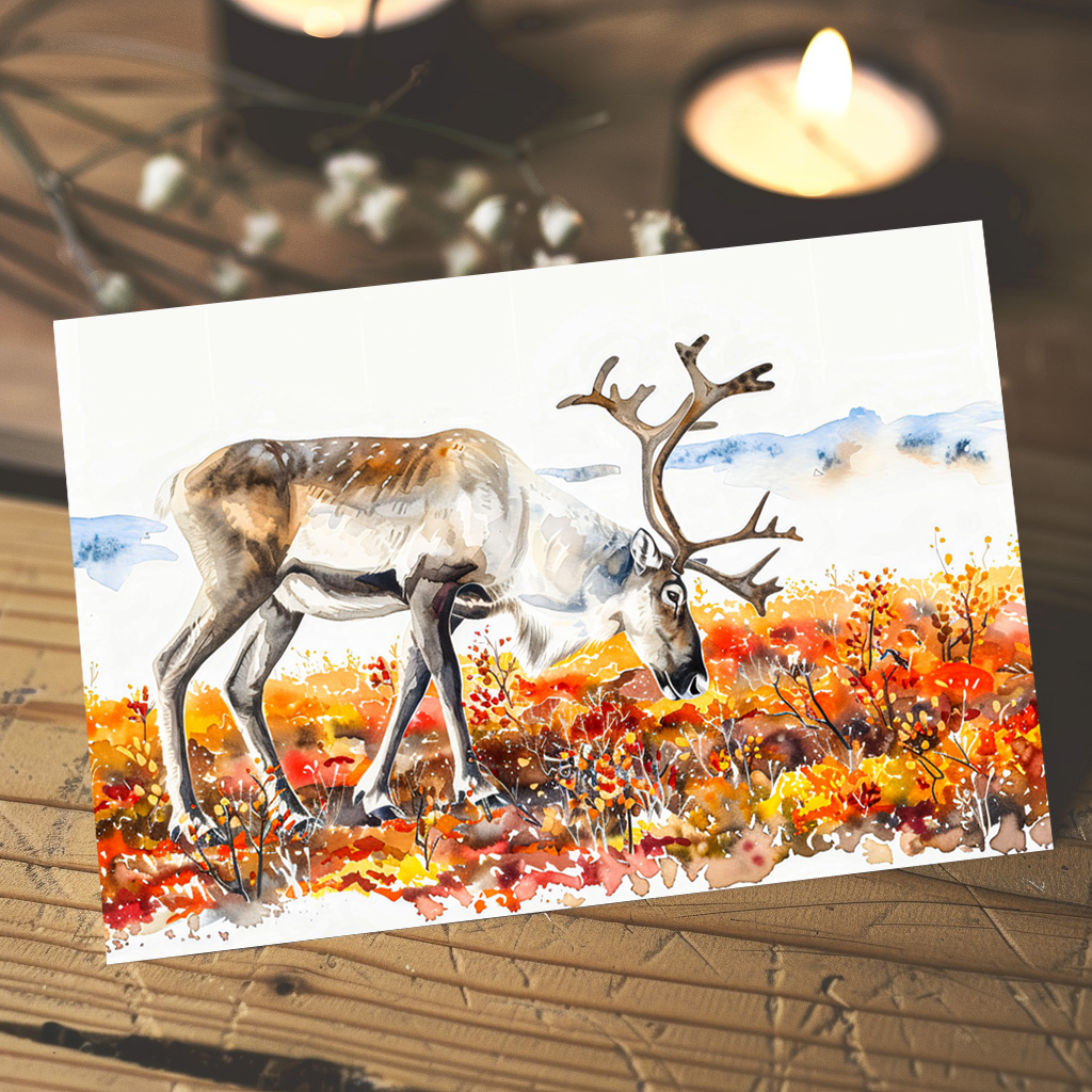 raxxa Postkarte: Reindeer in Autumn Tundra