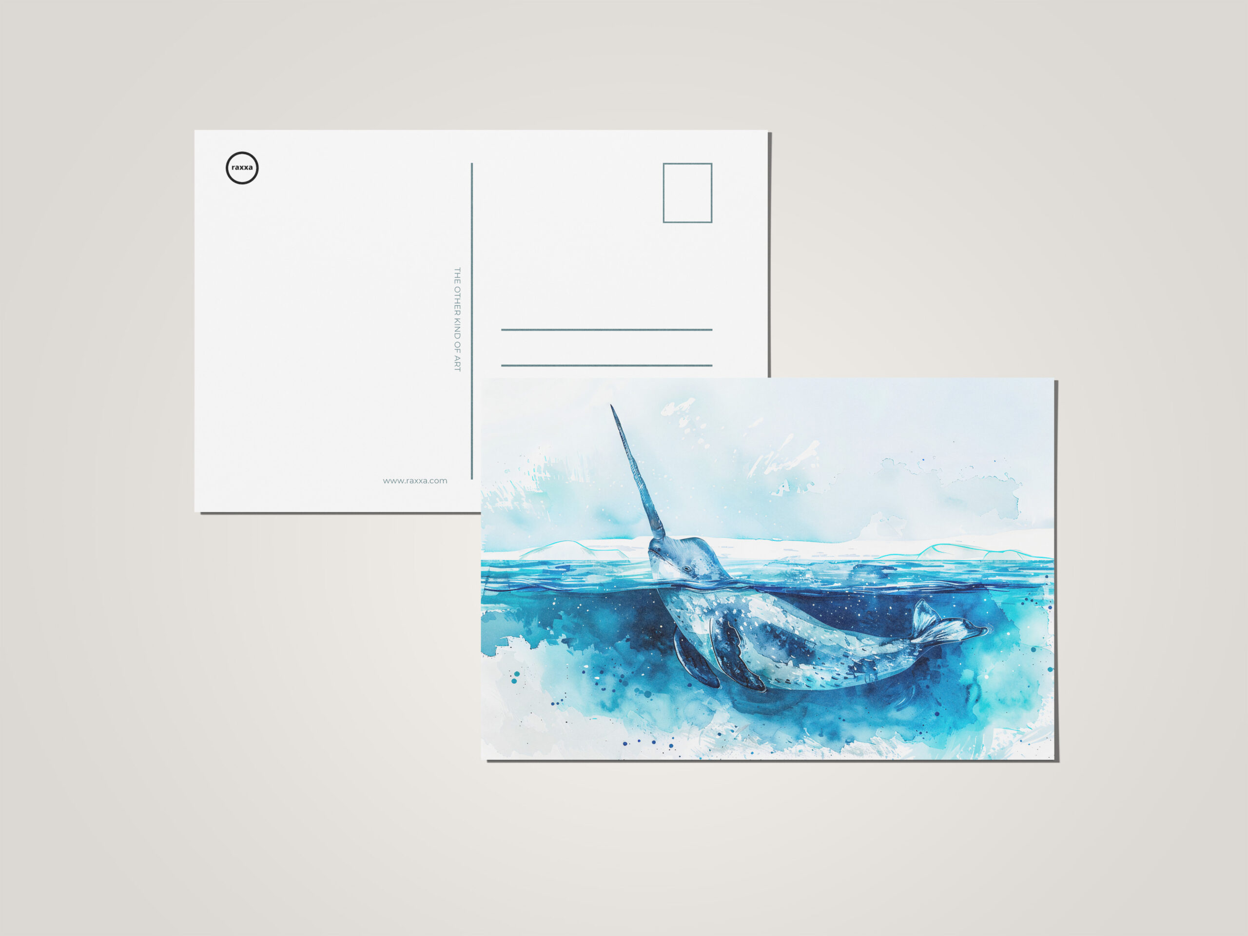 raxxa Postkarte: Narwhal Swimming in Arctic Waters