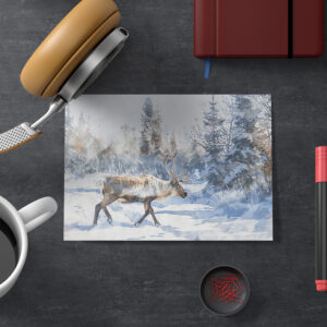 raxxa Postkarte: Reindeer Walking Through Snowy Forest