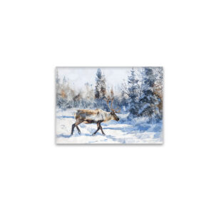 raxxa Glas-Magnet: Reindeer Walking Through Snowy Forest