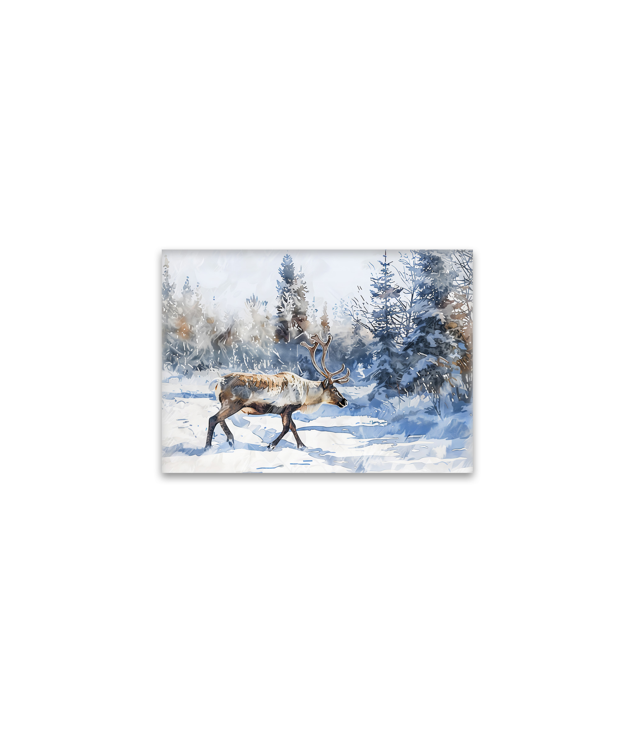 raxxa Glas-Magnet: Reindeer Walking Through Snowy Forest