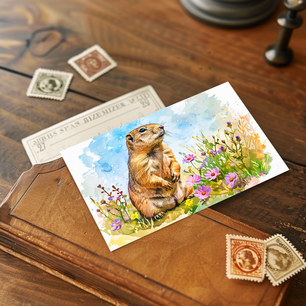 raxxa Postkarte: Arctic Ground Squirrel in Tundra Landscape