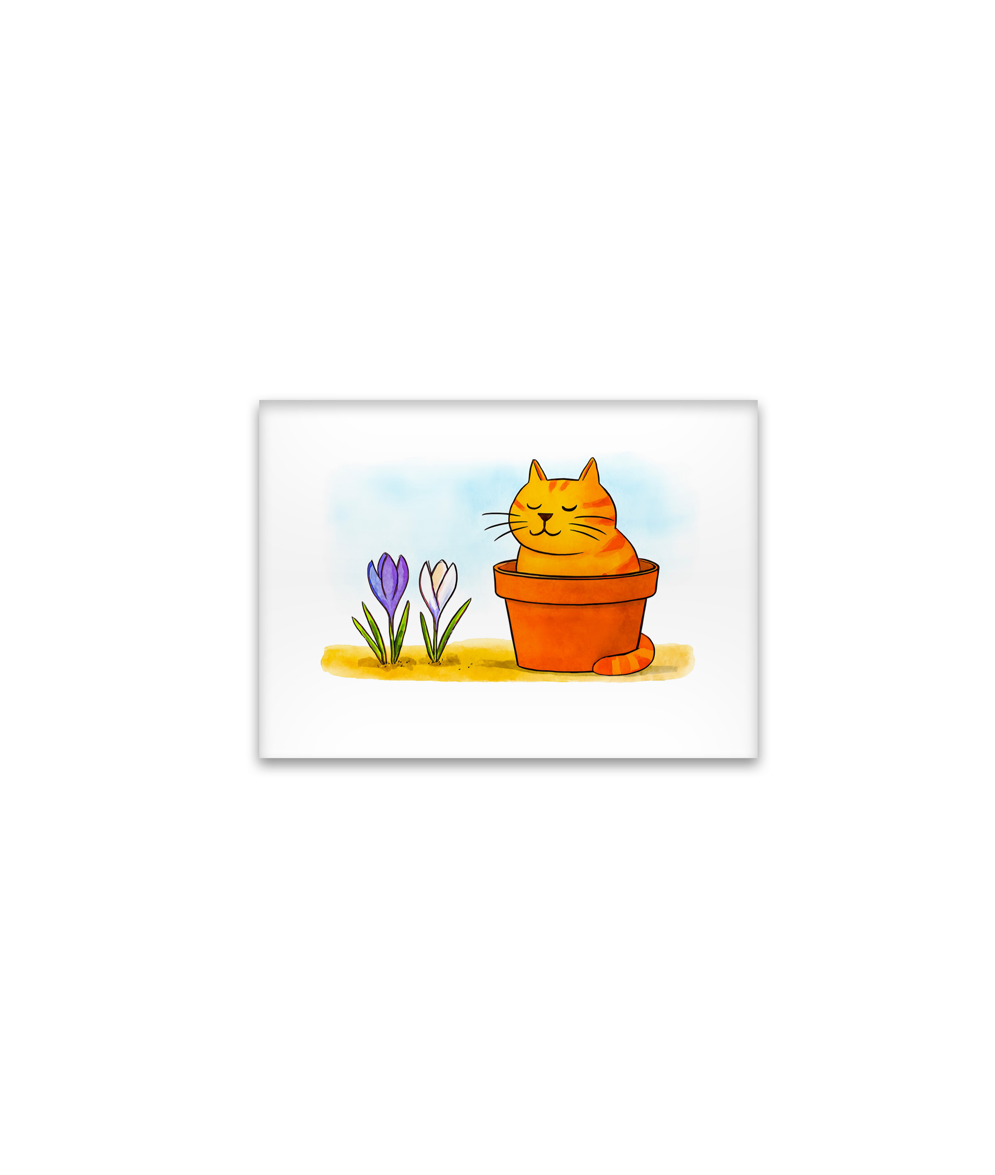raxxa Glas-Magnet: Cute Cartoon Cat Sitting in Spring Flowers