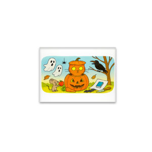 raxxa Glas-Magnet: Cute Cartoon Cat Sitting in Pumpkin Costume