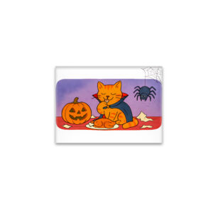raxxa Glas-Magnet: Cute Cartoon Cat Dressed as Little Vampire