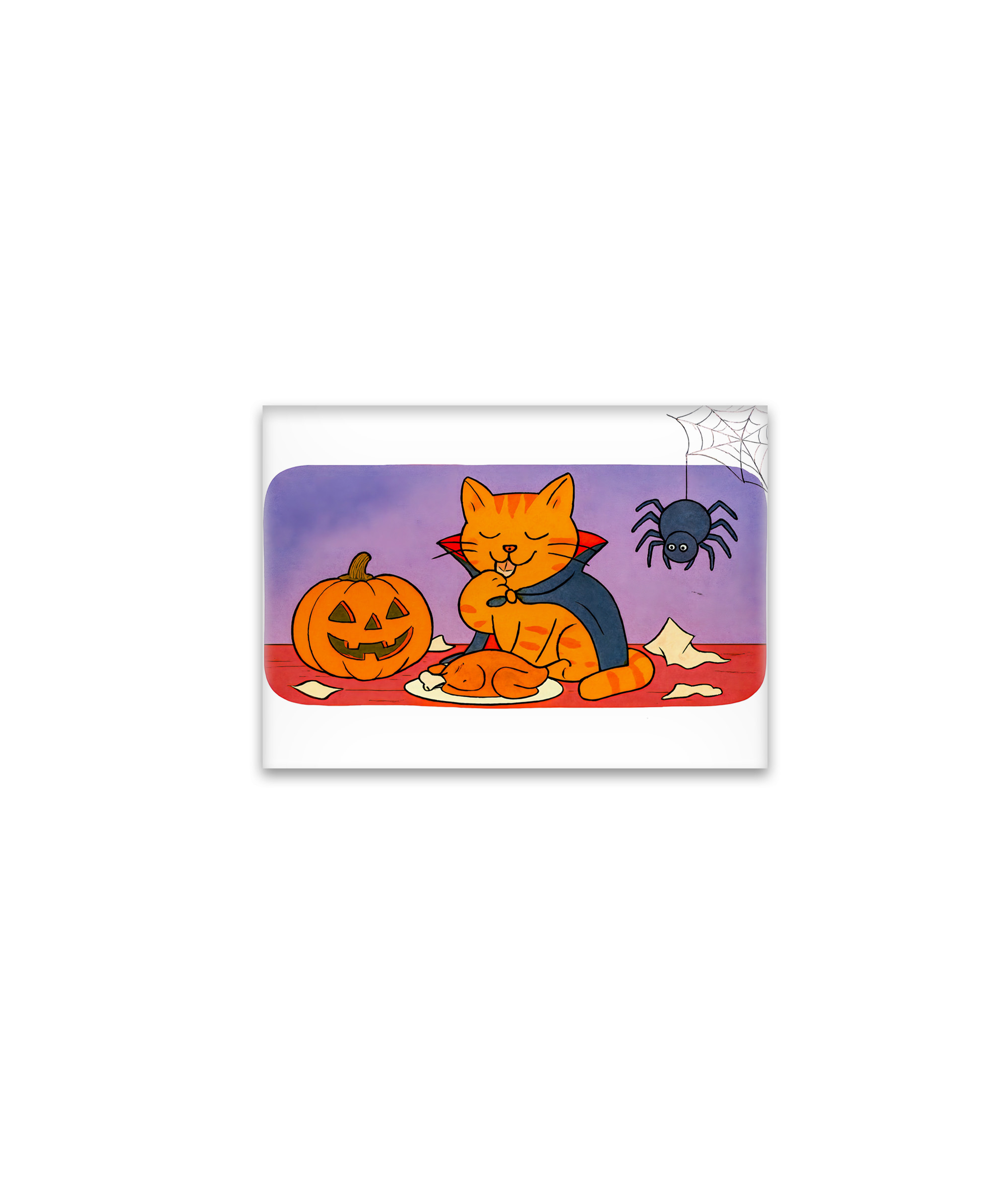 raxxa Glas-Magnet: Cute Cartoon Cat Dressed as Little Vampire