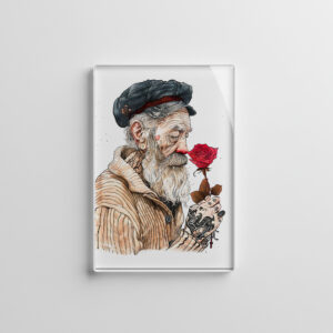 raxxa Glas-Magnet: Sailor Holding Red Rose In Romantic Gesture