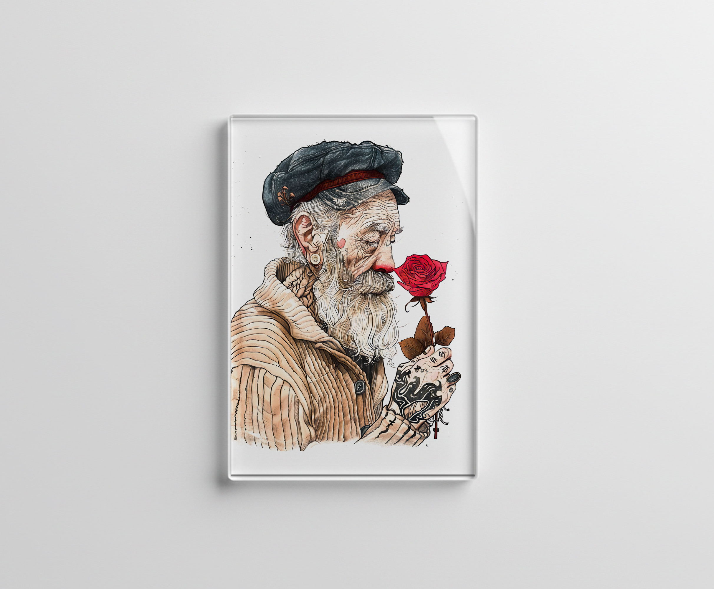 raxxa Glas-Magnet: Sailor Holding Red Rose In Romantic Gesture